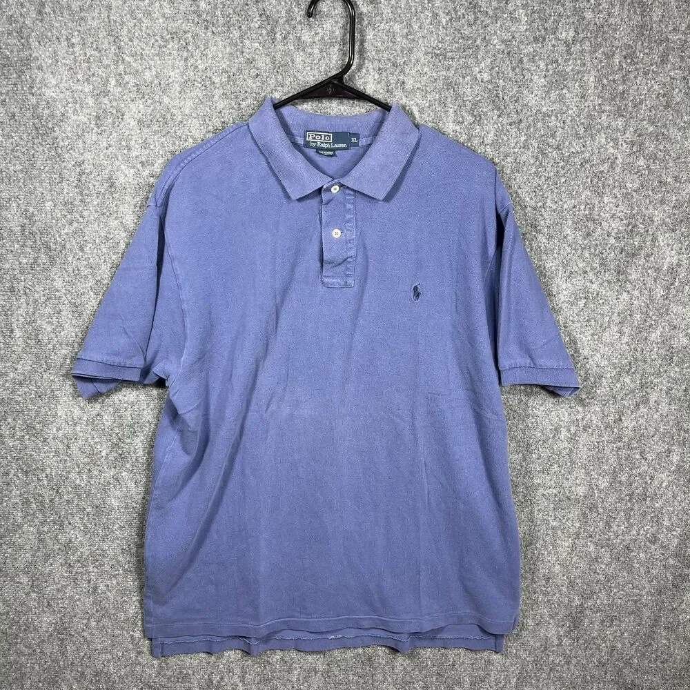 Polo by Ralph Lauren Shirt XL Embroidered Pony Blue Short Sleeve Polo Golf